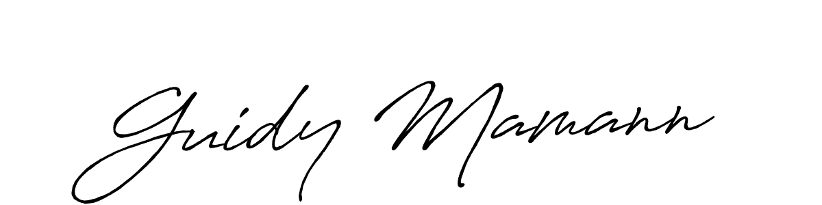 How to make Guidy Mamann name signature. Use Antro_Vectra_Bolder style for creating short signs online. This is the latest handwritten sign. Guidy Mamann signature style 7 images and pictures png