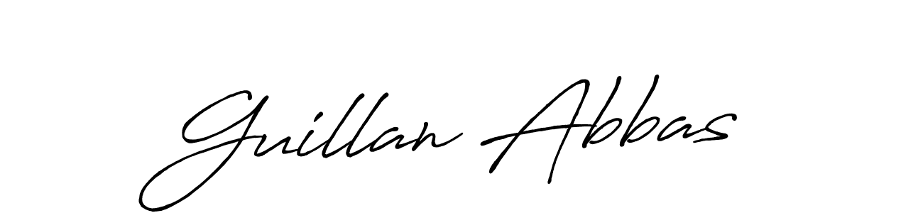 Make a beautiful signature design for name Guillan Abbas. With this signature (Antro_Vectra_Bolder) style, you can create a handwritten signature for free. Guillan Abbas signature style 7 images and pictures png