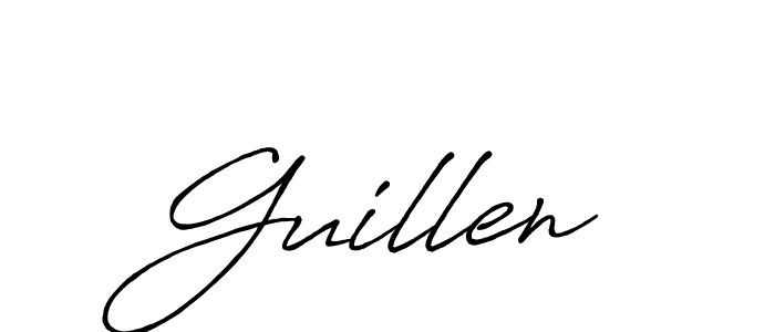 Make a beautiful signature design for name Guillen. With this signature (Antro_Vectra_Bolder) style, you can create a handwritten signature for free. Guillen signature style 7 images and pictures png