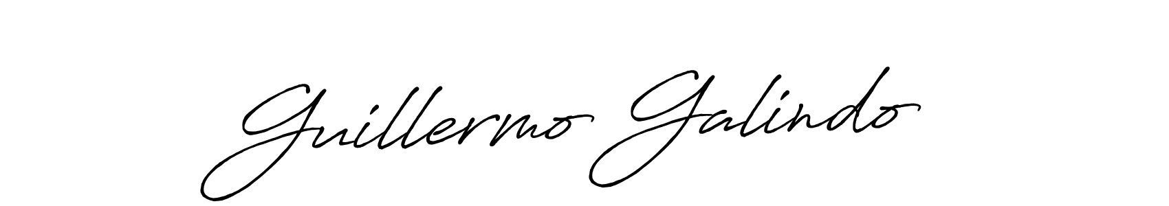 Create a beautiful signature design for name Guillermo Galindo. With this signature (Antro_Vectra_Bolder) fonts, you can make a handwritten signature for free. Guillermo Galindo signature style 7 images and pictures png