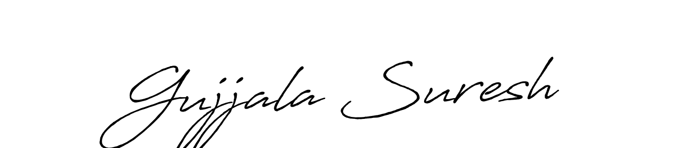 Make a beautiful signature design for name Gujjala Suresh. With this signature (Antro_Vectra_Bolder) style, you can create a handwritten signature for free. Gujjala Suresh signature style 7 images and pictures png