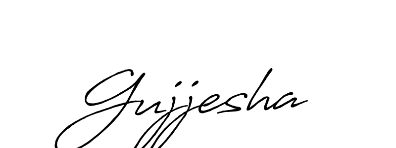 Gujjesha stylish signature style. Best Handwritten Sign (Antro_Vectra_Bolder) for my name. Handwritten Signature Collection Ideas for my name Gujjesha. Gujjesha signature style 7 images and pictures png