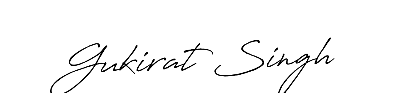 Create a beautiful signature design for name Gukirat Singh. With this signature (Antro_Vectra_Bolder) fonts, you can make a handwritten signature for free. Gukirat Singh signature style 7 images and pictures png