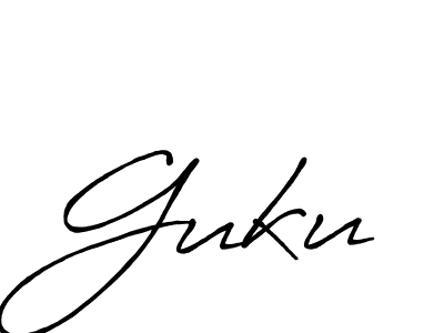 Use a signature maker to create a handwritten signature online. With this signature software, you can design (Antro_Vectra_Bolder) your own signature for name Guku. Guku signature style 7 images and pictures png