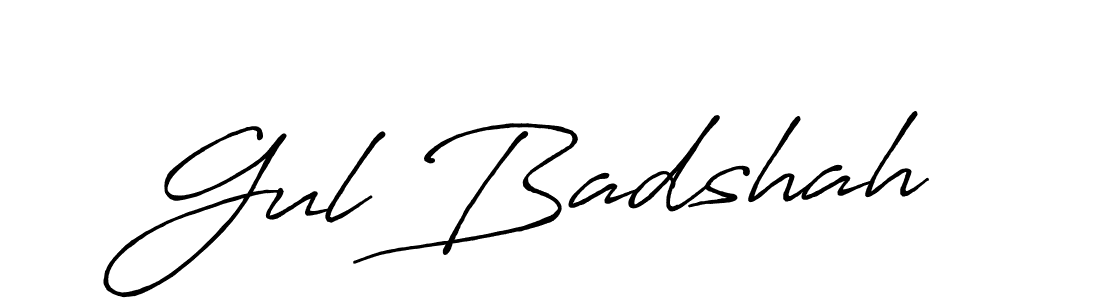 How to make Gul Badshah name signature. Use Antro_Vectra_Bolder style for creating short signs online. This is the latest handwritten sign. Gul Badshah signature style 7 images and pictures png