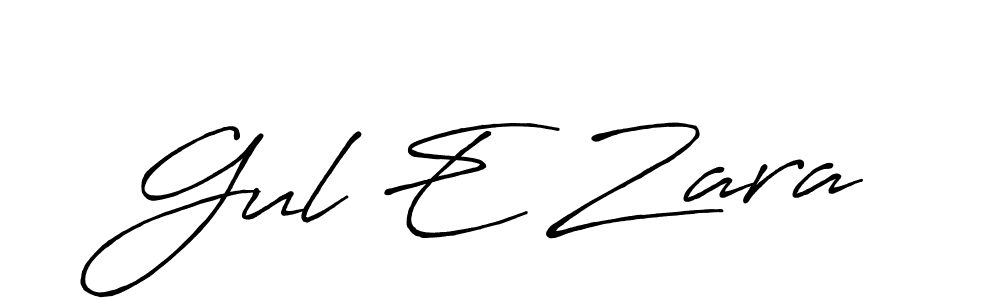 How to make Gul E Zara signature? Antro_Vectra_Bolder is a professional autograph style. Create handwritten signature for Gul E Zara name. Gul E Zara signature style 7 images and pictures png