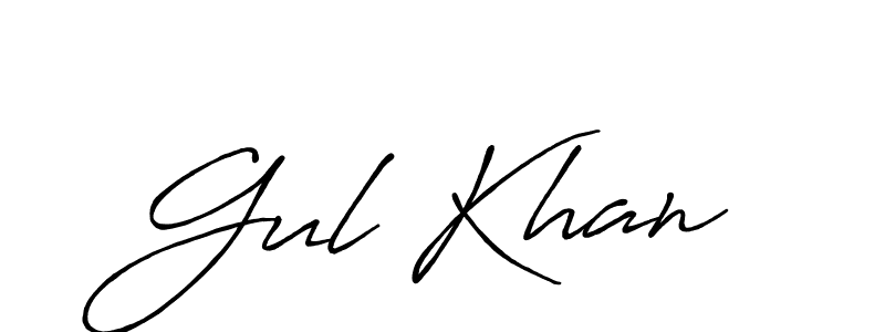 Make a beautiful signature design for name Gul Khan. With this signature (Antro_Vectra_Bolder) style, you can create a handwritten signature for free. Gul Khan signature style 7 images and pictures png