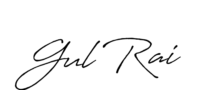 Use a signature maker to create a handwritten signature online. With this signature software, you can design (Antro_Vectra_Bolder) your own signature for name Gul Rai. Gul Rai signature style 7 images and pictures png