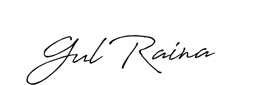 How to make Gul Raina signature? Antro_Vectra_Bolder is a professional autograph style. Create handwritten signature for Gul Raina name. Gul Raina signature style 7 images and pictures png