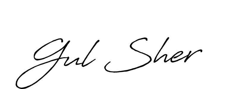 The best way (Antro_Vectra_Bolder) to make a short signature is to pick only two or three words in your name. The name Gul Sher include a total of six letters. For converting this name. Gul Sher signature style 7 images and pictures png