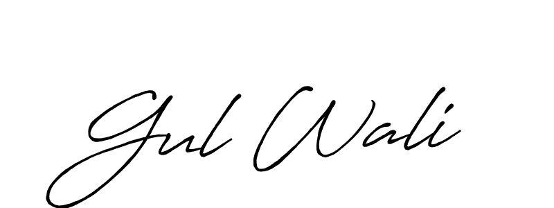 Design your own signature with our free online signature maker. With this signature software, you can create a handwritten (Antro_Vectra_Bolder) signature for name Gul Wali. Gul Wali signature style 7 images and pictures png