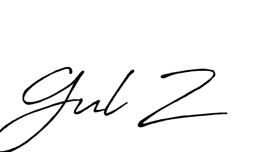 Gul Z stylish signature style. Best Handwritten Sign (Antro_Vectra_Bolder) for my name. Handwritten Signature Collection Ideas for my name Gul Z. Gul Z signature style 7 images and pictures png