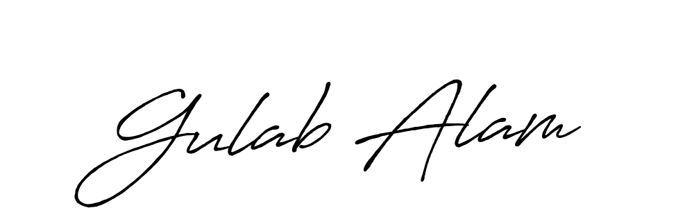 This is the best signature style for the Gulab Alam name. Also you like these signature font (Antro_Vectra_Bolder). Mix name signature. Gulab Alam signature style 7 images and pictures png