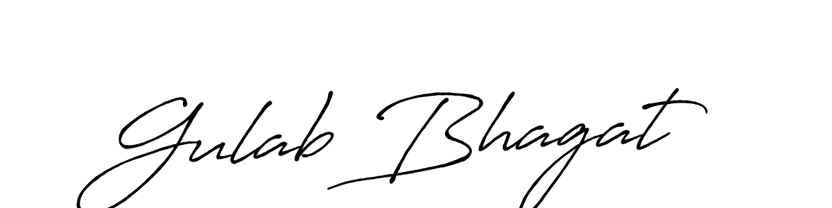 How to make Gulab Bhagat name signature. Use Antro_Vectra_Bolder style for creating short signs online. This is the latest handwritten sign. Gulab Bhagat signature style 7 images and pictures png