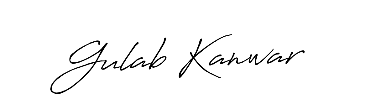 You should practise on your own different ways (Antro_Vectra_Bolder) to write your name (Gulab Kanwar) in signature. don't let someone else do it for you. Gulab Kanwar signature style 7 images and pictures png