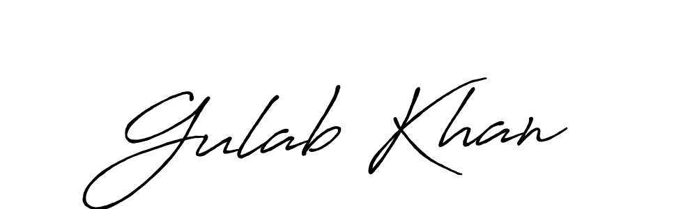 Make a beautiful signature design for name Gulab Khan. With this signature (Antro_Vectra_Bolder) style, you can create a handwritten signature for free. Gulab Khan signature style 7 images and pictures png