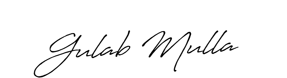 How to make Gulab Mulla name signature. Use Antro_Vectra_Bolder style for creating short signs online. This is the latest handwritten sign. Gulab Mulla signature style 7 images and pictures png