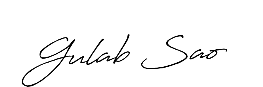 Also You can easily find your signature by using the search form. We will create Gulab Sao name handwritten signature images for you free of cost using Antro_Vectra_Bolder sign style. Gulab Sao signature style 7 images and pictures png