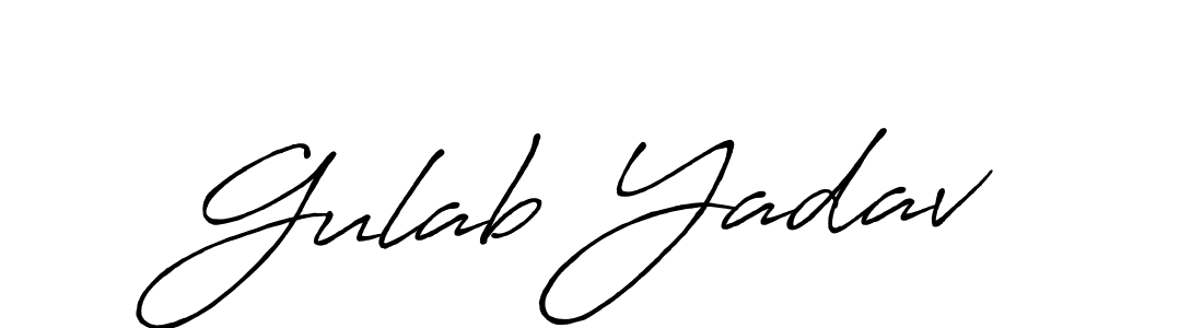 Antro_Vectra_Bolder is a professional signature style that is perfect for those who want to add a touch of class to their signature. It is also a great choice for those who want to make their signature more unique. Get Gulab Yadav name to fancy signature for free. Gulab Yadav signature style 7 images and pictures png