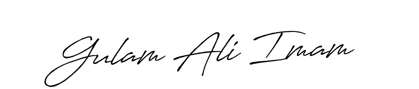 Similarly Antro_Vectra_Bolder is the best handwritten signature design. Signature creator online .You can use it as an online autograph creator for name Gulam Ali Imam. Gulam Ali Imam signature style 7 images and pictures png