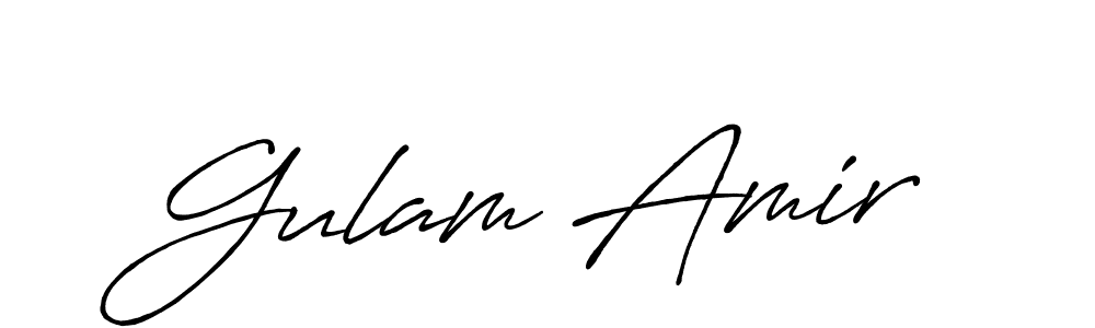 Make a beautiful signature design for name Gulam Amir. With this signature (Antro_Vectra_Bolder) style, you can create a handwritten signature for free. Gulam Amir signature style 7 images and pictures png