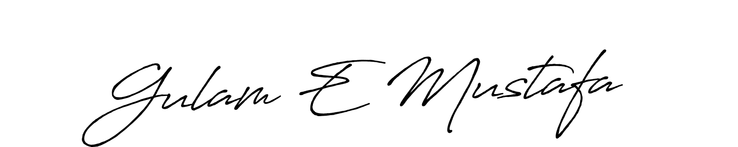 How to make Gulam E Mustafa name signature. Use Antro_Vectra_Bolder style for creating short signs online. This is the latest handwritten sign. Gulam E Mustafa signature style 7 images and pictures png