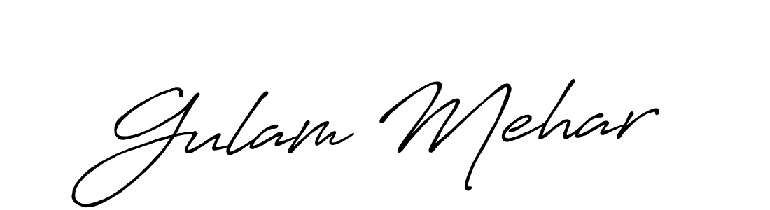 Also we have Gulam Mehar name is the best signature style. Create professional handwritten signature collection using Antro_Vectra_Bolder autograph style. Gulam Mehar signature style 7 images and pictures png