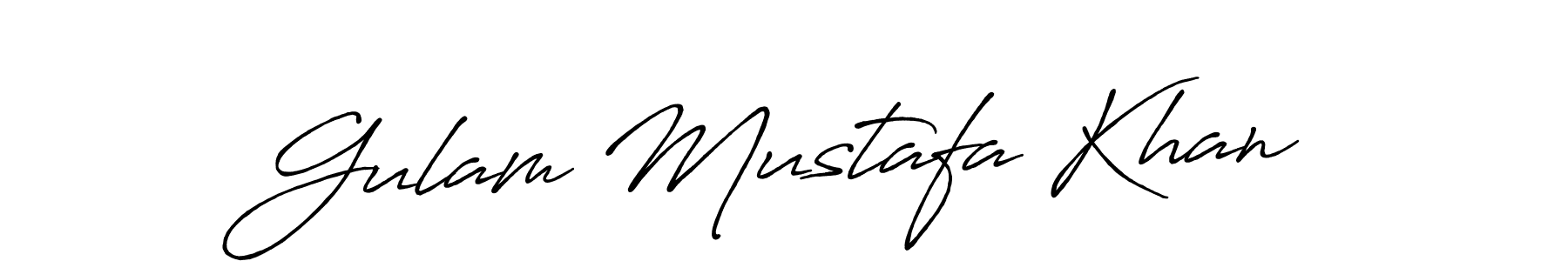 Antro_Vectra_Bolder is a professional signature style that is perfect for those who want to add a touch of class to their signature. It is also a great choice for those who want to make their signature more unique. Get Gulam Mustafa Khan name to fancy signature for free. Gulam Mustafa Khan signature style 7 images and pictures png