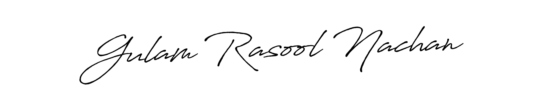 Make a beautiful signature design for name Gulam Rasool Nachan. With this signature (Antro_Vectra_Bolder) style, you can create a handwritten signature for free. Gulam Rasool Nachan signature style 7 images and pictures png