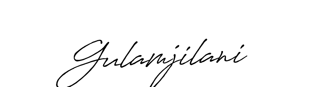 Create a beautiful signature design for name Gulamjilani. With this signature (Antro_Vectra_Bolder) fonts, you can make a handwritten signature for free. Gulamjilani signature style 7 images and pictures png