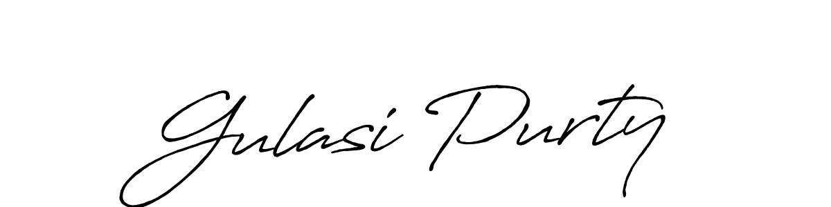 Also we have Gulasi Purty name is the best signature style. Create professional handwritten signature collection using Antro_Vectra_Bolder autograph style. Gulasi Purty signature style 7 images and pictures png