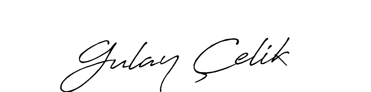 Gulay Çelik stylish signature style. Best Handwritten Sign (Antro_Vectra_Bolder) for my name. Handwritten Signature Collection Ideas for my name Gulay Çelik. Gulay Çelik signature style 7 images and pictures png