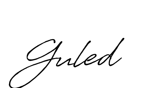 You should practise on your own different ways (Antro_Vectra_Bolder) to write your name (Guled) in signature. don't let someone else do it for you. Guled signature style 7 images and pictures png