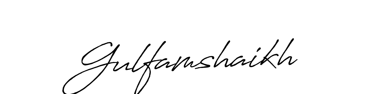Make a beautiful signature design for name Gulfamshaikh. With this signature (Antro_Vectra_Bolder) style, you can create a handwritten signature for free. Gulfamshaikh signature style 7 images and pictures png