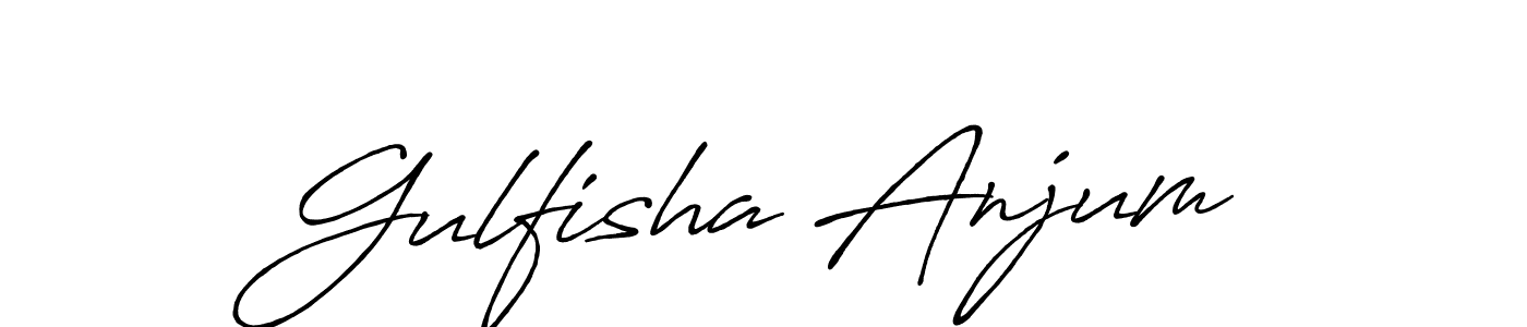 Create a beautiful signature design for name Gulfisha Anjum. With this signature (Antro_Vectra_Bolder) fonts, you can make a handwritten signature for free. Gulfisha Anjum signature style 7 images and pictures png