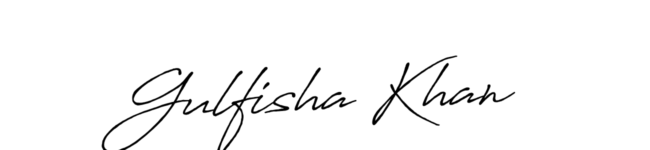 Design your own signature with our free online signature maker. With this signature software, you can create a handwritten (Antro_Vectra_Bolder) signature for name Gulfisha Khan. Gulfisha Khan signature style 7 images and pictures png