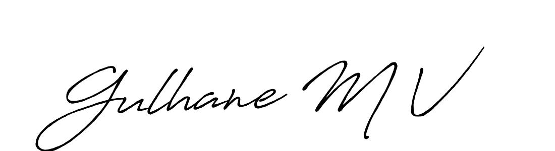 Create a beautiful signature design for name Gulhane M V. With this signature (Antro_Vectra_Bolder) fonts, you can make a handwritten signature for free. Gulhane M V signature style 7 images and pictures png