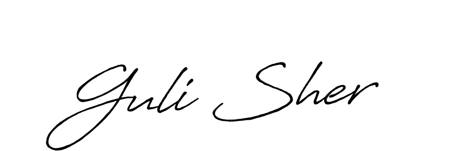 How to Draw Guli Sher signature style? Antro_Vectra_Bolder is a latest design signature styles for name Guli Sher. Guli Sher signature style 7 images and pictures png