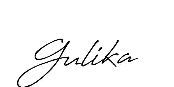 Use a signature maker to create a handwritten signature online. With this signature software, you can design (Antro_Vectra_Bolder) your own signature for name Gulika. Gulika signature style 7 images and pictures png