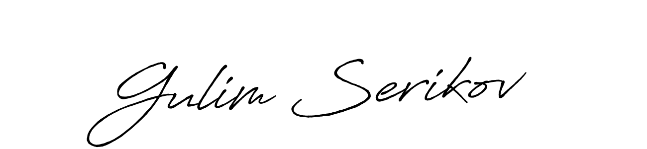 You should practise on your own different ways (Antro_Vectra_Bolder) to write your name (Gulim Serikov) in signature. don't let someone else do it for you. Gulim Serikov signature style 7 images and pictures png