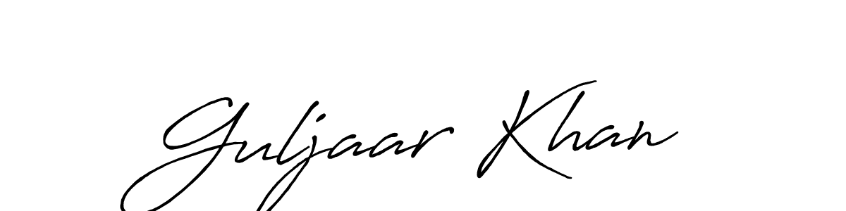 How to make Guljaar Khan name signature. Use Antro_Vectra_Bolder style for creating short signs online. This is the latest handwritten sign. Guljaar Khan signature style 7 images and pictures png