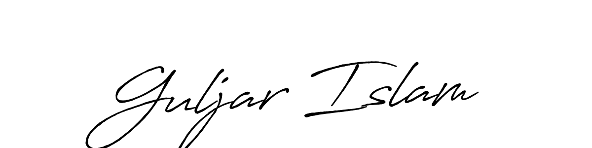 How to make Guljar Islam signature? Antro_Vectra_Bolder is a professional autograph style. Create handwritten signature for Guljar Islam name. Guljar Islam signature style 7 images and pictures png