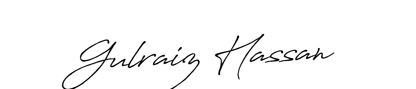 Make a beautiful signature design for name Gulraiz Hassan. With this signature (Antro_Vectra_Bolder) style, you can create a handwritten signature for free. Gulraiz Hassan signature style 7 images and pictures png