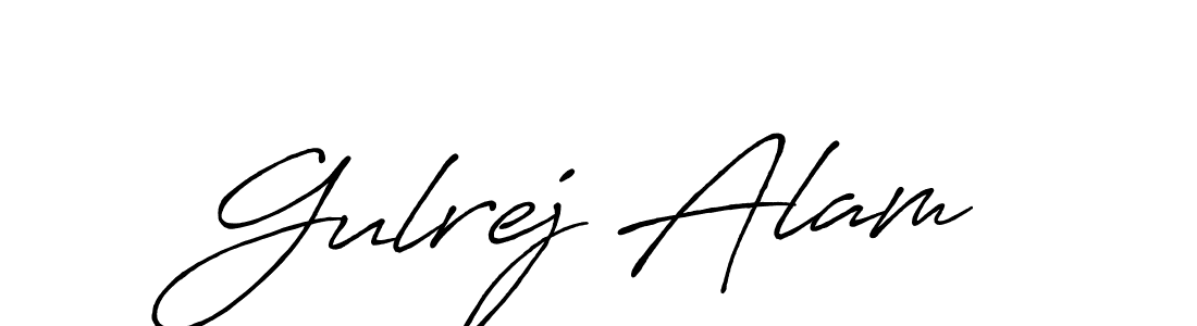 This is the best signature style for the Gulrej Alam name. Also you like these signature font (Antro_Vectra_Bolder). Mix name signature. Gulrej Alam signature style 7 images and pictures png