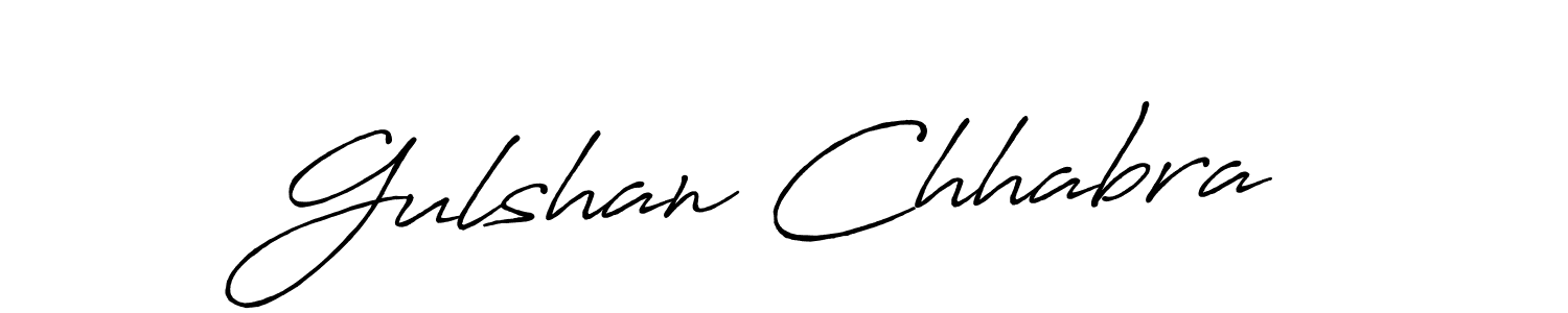 Design your own signature with our free online signature maker. With this signature software, you can create a handwritten (Antro_Vectra_Bolder) signature for name Gulshan Chhabra. Gulshan Chhabra signature style 7 images and pictures png