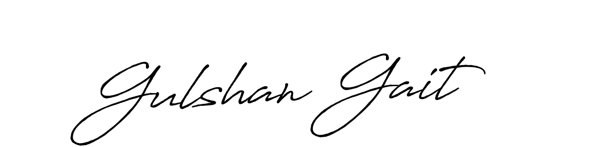 Also we have Gulshan Gait name is the best signature style. Create professional handwritten signature collection using Antro_Vectra_Bolder autograph style. Gulshan Gait signature style 7 images and pictures png