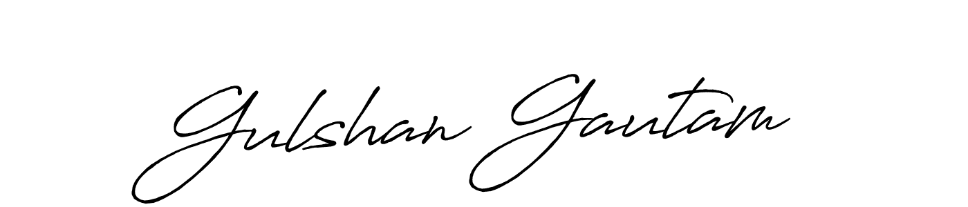 How to make Gulshan Gautam name signature. Use Antro_Vectra_Bolder style for creating short signs online. This is the latest handwritten sign. Gulshan Gautam signature style 7 images and pictures png