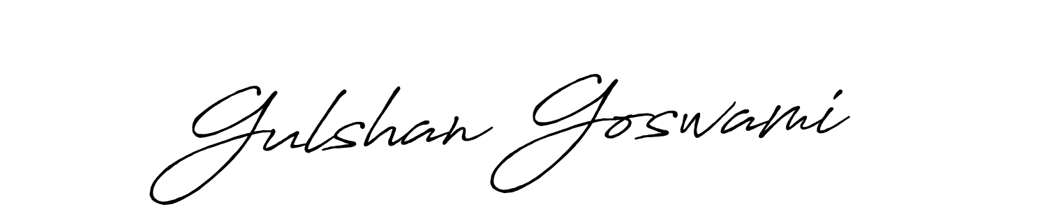 Create a beautiful signature design for name Gulshan Goswami. With this signature (Antro_Vectra_Bolder) fonts, you can make a handwritten signature for free. Gulshan Goswami signature style 7 images and pictures png