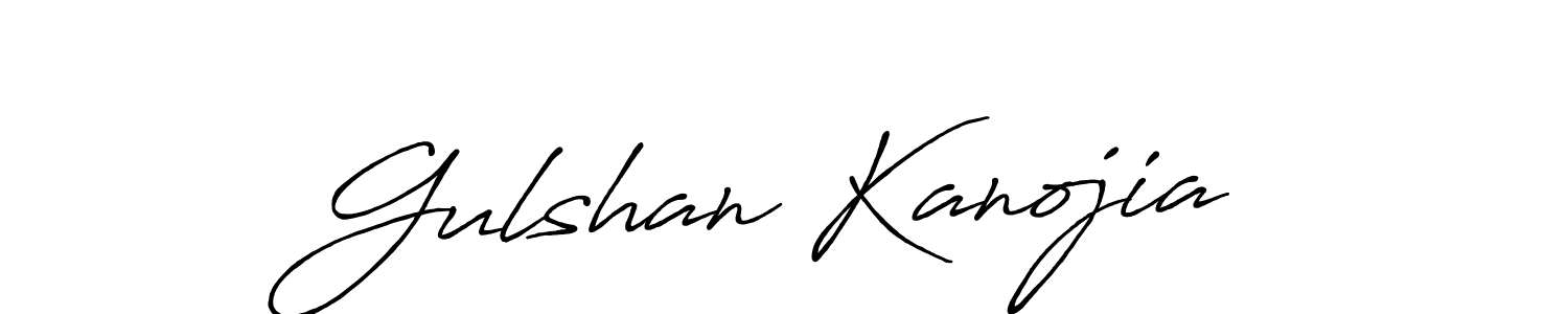 Create a beautiful signature design for name Gulshan Kanojia. With this signature (Antro_Vectra_Bolder) fonts, you can make a handwritten signature for free. Gulshan Kanojia signature style 7 images and pictures png