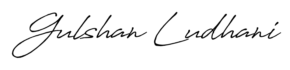 A modern signature idea for name Gulshan Ludhani using Antro_Vectra_Bolder font. Clean strokes and elegant curves make it stand out instantly. Gulshan Ludhani signature style 7 images and pictures png